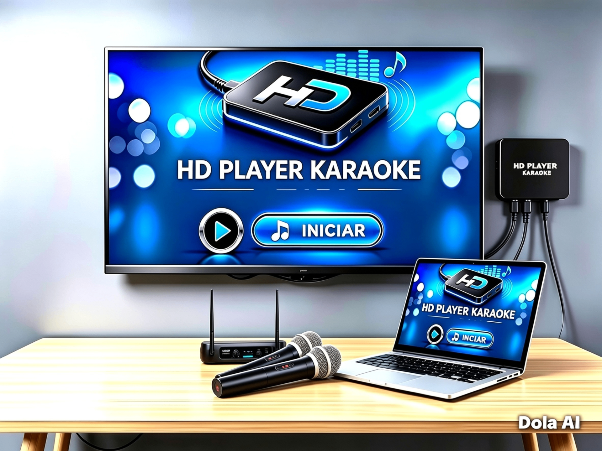 HD PLAYER + MICROFONES SEM FIO